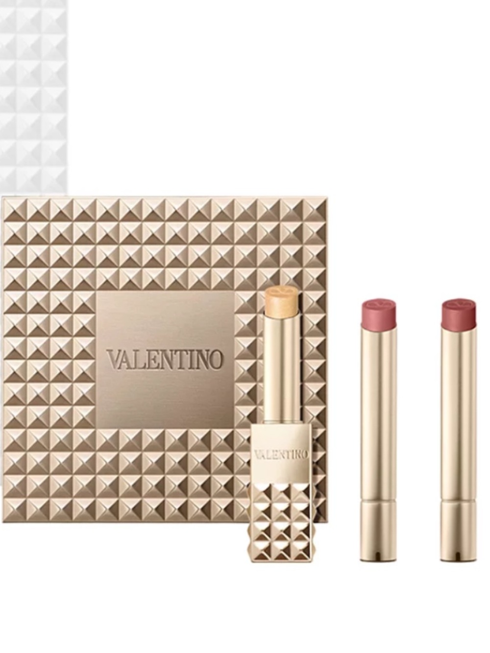 VALENTINO LIPSTICK TRIO & SPIKE CLUTCH - NEW